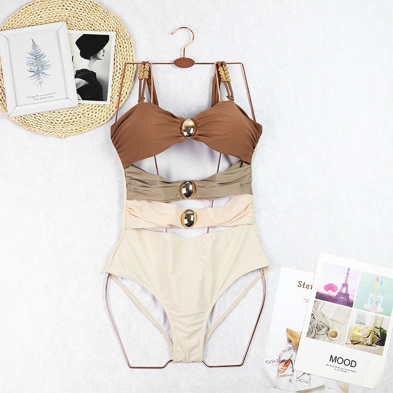 Cut Out Colorblock One Piece
